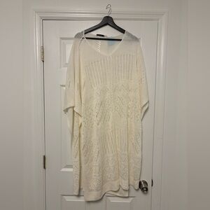 Alice + Olivia Swim Coverup Kaftan Poncho 80% Linen Extra Small/ Small